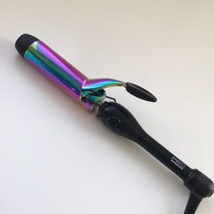 Rainbow iridescent curling iron